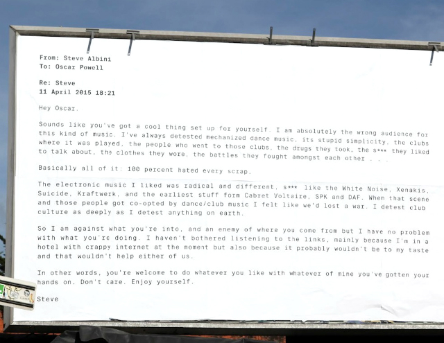 Email text on a billboard