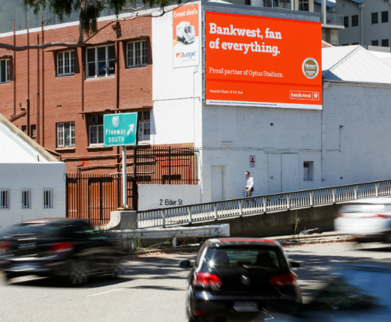 Bankwest outdoor sign: We're a fan of everything