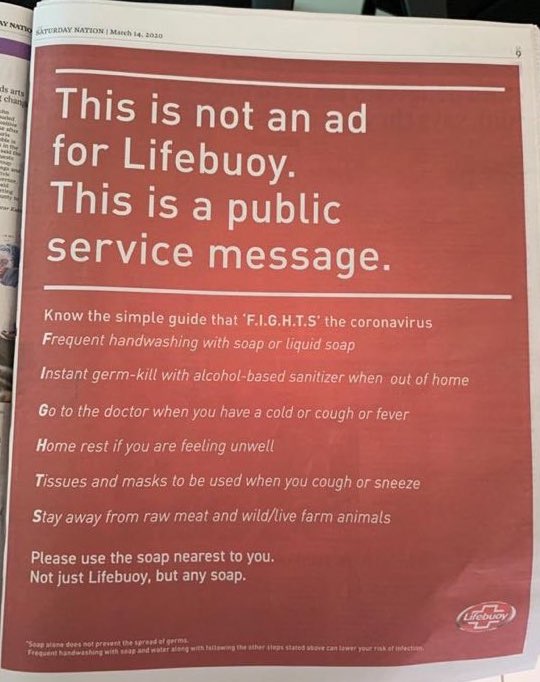This is not an ad for Lifebuoy. This is a public service message.
